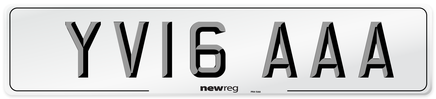 YV16 AAA Number Plate from New Reg